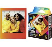 Fujifilm | Instax Square Rainbow (10) Film Instantané | 72 x 86 mm | Surface d'image 2.4 x 2.4" ; Taille d'impression 3.4 x 2.8" | Quantité 10