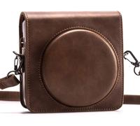 Fujifilm Instax Square SQ6 Instant Camera Protective Case Blush Gold-Premium Vegan Leather Case with Detachable Strap-Vintage Brown