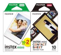 Fujifilm instax - Twin Films pour Mini - 86 x 54 mm - 20 Count (Pack of 1) & Film Mini Contact Sheet Border (10 Shot Pack)