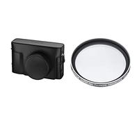 FUJIFILM LC-X100V Noir - Etui Cuir & PRF-49S - Filtre de Protection 49 mm Silver