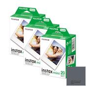 Fujifilm Mini Film : 60 photos au total (10 feuilles x 6) - Multipack pour appareils photo instantanés Fujifilm - OptiSwipe Bundle