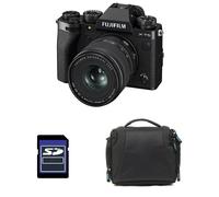 Fujifilm appareil photo hybride x-t5 noir + 16-50mm + sac + carte sd 8 go silver