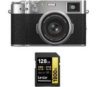 FUJIFILM X100VI Argent + Lexar 128Go 1800x UHS-II Argent G