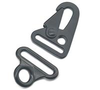 Fujiyuan Lot de 5 anneaux de réglage triangulaires de 25 mm + crochet à ressort Olecranon en métal pour sac ou porte-clés Noir