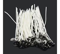 Fujiyuan Lot de 50 mèches de bougie pré-cirées avec cœur en zinc 150 mm pour fabrication de bougies artisanales