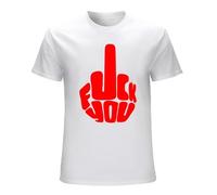 Fuk You Middle Finger Funny Brave Offensive Novelty Mens T Shirt White L