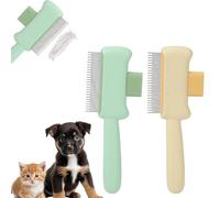 Fukaisu 2 Pièces Peigne pour Chats et Chiens, Brosse Toilettage Autonettoyante Animaux avec Bouton Libération Peigne Doux pour Nettoyer les Poils D'animaux qui Perdent Leurs Poils