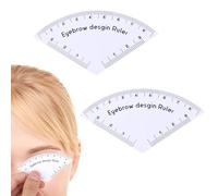 Fukaisu 2 Pièces Règle Conception Sourcils à Dessin Rapide, Pochoir Dessin en Plastique Réutilisable et Portable Guide de Mise en Forme des Sourcils pour Femmes (Blanc)