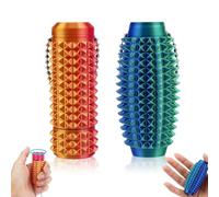 Fukaisu 2pcs Ensemble Porte-Clés Spiky Grippie Stim, Porte-Clés Fidget Sensoriels Mini Jouet Fidget à Rouleau avec Chaîne Toupie Anti-Stress Masseurs à Pointes pour Amis Collègues Cadeaux Relaxants