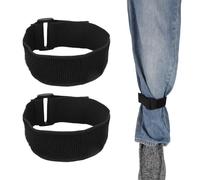 Fukaisu 2pcs Sangles Élastiques de Cheville, Nylon Réglables pour Pantalons Bottes Unisexes pour Vélo Randonnée Pêche Marche dans l'eau Les Voyages Chasse l'Équitation Les Sports Plein Air (Noir)