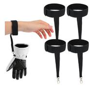 Fukaisu 4pcs Sangles Sécurité pour Gants de Ski, Sangles Élastiques Durables Gants de Sport avec Porte-Clés Accessoires Pratiques pour Snowboard l'Alpinisme Activités Plein Air