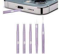 Fukaisu 5pcs Mini Brosses de Nettoyage Double Face pour Port de Charge Poils et Crochet Anti-Obstruction pour la Plupart des Téléphones Portables (Violet)