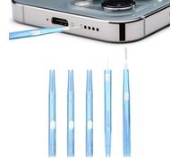Fukaisu 5pcs Mini Brosses de Nettoyage pour Port de Charge, Poils et Crochet Double Face Anti-Obstruction pour Téléphones et Écouteurs (Bleu)