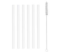 Fukaisu 6pcs Remplacement Paille pour Owala FreeSip Sway 30oz Bouteille d'Eau, Pailles en Plastique avec Brosse Nettoyage Accessoires Réutilisables pour Owala Bouteilles Isothermes (Blanc)