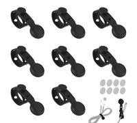 Fukaisu 8pcs Serre-Câbles Magnétiques Réutilisables en Silicone avec 6 Trous Réglables pour Regrouper les Câbles Pinces de Gestion Câbles Multi-Usages pour le Bureau et la Maison (Noir)