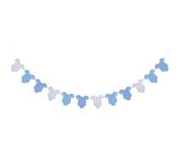 Fukaisu Bannière Vêtements Bébé Bleue, Guirlande Body en Papier Vichy Prête à Suspendre Décorations Baby Shower Décoration Chambre pour Garçons Nouveau-Nés Fête Révélation du Sexe Anniversaire