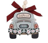 Fukaisu Décoration Mariage pour Premier Noël 2025, Ornements Multifonctions en Bois Décoration Noël Personnalisée Just Married Unique pour Jeunes Mariés et Enterrement de Vie Jeune Fille