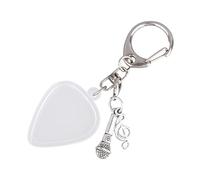 Fukaisu Porte-Clés Porte-Médiator avec Boîtier à Médiators Transparent, Forme de Cœur Boîte Stockage pour Identification Facile Accessoire Musique pour Joueurs Cadeaux Amateurs Musique