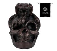 Fukaisu Sifflet de Mort Aztèque, 125 Décibels Son Authentique et Puissant avec Pochette à Cordon Motif Cobra Idéal pour Halloween Cadeaux et Objets de Collection