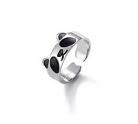FUKAJOMFEN Bague tendance en forme de panda mignon - Taille réglable - Bague ouverte empilable pour femme, homme, adolescente, Comme sur l'image