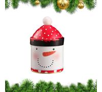 Fukamou Boîte à Biscuits de Noël, Boîtes à Biscuits Rondes en Métal, Noël Métal Boîtes de Bonbons, Boîtes à Biscuits de Noël en métal avec Couvercle, Boîte à Biscuits