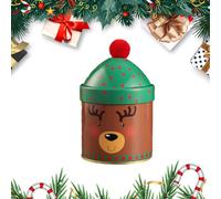Fukamou Boîte à Biscuits de Noël, Boîtes à Biscuits Rondes en Métal, Noël Métal Boîtes de Bonbons, Boîtes à Biscuits de Noël en métal avec Couvercle, Boîte à Biscuits