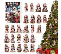 Fukamou Calendriers de l'Avent, 24 Jours Calendrier Vacances Pendentif Jésus, Décoration Murale Festive en Acrylique 2D pour Rassemblements et Fêtes