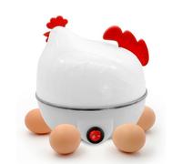 Fukamou Chaudière à Oeufs,Machine à œufs durs Rapide en Forme de Poulet, capacité de 7 œufs - Cuiseur à œufs à la Vapeur pour œufs pochés, Moyens et durs avec arrêt Automatique