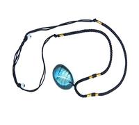 Fukamou Collier Labradorite - Pierres brutes Naturelles - Collier avec Pendentif pour Homme et Femme, Collier en enroulé à la Main avec Optique irisée