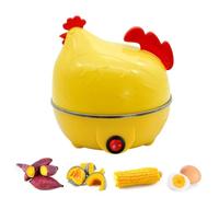 Fukamou Cuiseur à œufs | Cuiseur à Vapeur Rapide en Forme de Poulet d'une capacité de 7 œufs | Cuiseur à œufs à la Vapeur pour œufs pochés, Moyens et durs avec arrêt Automatique