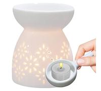 Fukamou Diffuseur d'Huiles Essentielles, Brûleur à Cire en Céramique, Arôme de Bougie Chauffe-Plat, Aromathérapie pour Salon, Bureau
