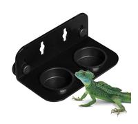 Fukamou Double Bol pour Reptiles - Bol à Eau à Ventouse pour Lézard,Bol d'alimentation Léger pour Grenouilles, Geckos Léopard, Bernard-l'Ermite et Caméléon