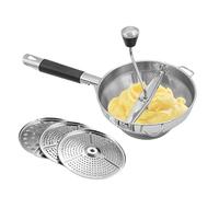 Fukamou Écrase-Pommes de Terre,Presse-Purée - Râpe Inox Alimentaire avec 3 Disques de Broyage Interchangeables pour Carottes et Avocat