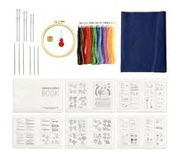Fukamou Kits de Broderie,Set Interactif D'Initiation À La Broderie | Guide De Loisirs Créatifs Réutilisable Fournitures Pour Projets Activités Manuelles Maison