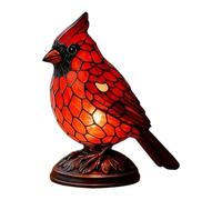 Fukamou Lampe De Table Oiseau | Sculpture En Résine Rouge - Lampe De Table Décorative En Forme D'Oiseau,Pour Chevet Salon Maison Cuisine Comptoir Bibliothèque Appartement Chambre D'Enfant