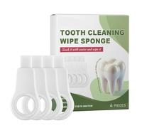 Fukamou Lingettes dentaires pour adultes, lingettes nettoyantes pour dents en éponge, 4 pièces de lingettes éponge pour le soin des dents, Outil de soin des dents doux au toucher pour les voyages, les