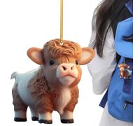 Fukamou Ornements d'animaux de ferme - Ornement d'arbre de Noël décor d'animal de ferme,Décoration de maison mignonne d'arbre de vache, cadeaux créatifs avec lanière pour la fenêtre