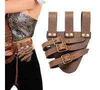 Fukamou Porte-Fourreau - Étui Pirate réglable en Cuir - Ceinture Viking médiévale pour Chevalier Guerrier Pirate Cosplay, étui médiéval rétro, Ceinture Marron pour Hommes