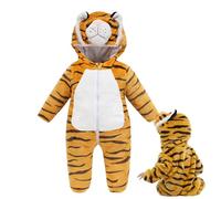 Fukamou Pyjama grenouillère, Costume d'halloween pour bébé,Costume de Tigre, déguisement Unisexe, Onesie pour Kids, pour fêtes, Cosplay, Costume d'halloween et de Carnaval