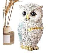 Fukamou Statuette De Chouette | Statue De Jardin Chouette,Décoration Animaux en Résine Faite À La Main pour Étagère Table De Bureau Chambre Salle De Bain