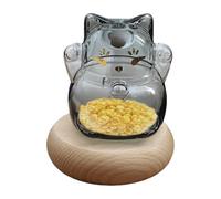 Fukamou Tirelire en Verre | Banque d'Épargne Décorative pour Économiser de l'argent,Bocal d'Épargne en Forme de Chat, Conteneur Portable pour Pièces Dorées pour Table ou Bibliothèque