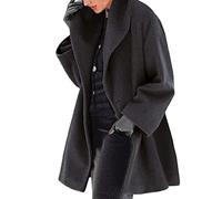 Fukamou Trench-coat pour dames | Manteau d’hiver Veste Manteau en laine,Veste mi-longue manteaux surdimensionnés, caban col à revers vêtements d'extérieur chauds pour emmes