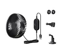 Fukamou Ventilateur USB Pour Voiture - Ventilateur De Camion Pour Siège Arrière Accessoires Auto | 3 Vitesses Rechargeable USB Circulateur d'Air Puissant Ventouse pour Appuie-Tête