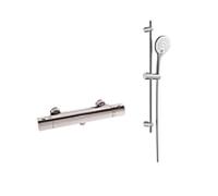 Fukana pure Brausethermostat mit Brausegarnitur chrom, 90cm, Handbrause 120 mm, 3 Strahlarten