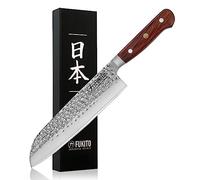 Fukito Rosewood Damas - Couteau santoku lame 18cm damas 67 couches - Vendu dans un coffret cadeau