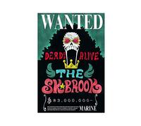 FUKITT One Piece Brook Wanted Poster sur toile, décoration murale, peintures pour salon, chambre à coucher, sans cadre, style 7, 60 x 90 cm