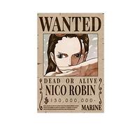 FUKITT One Piece Nico Robin Bounty Wanted Poster sur toile Poster Décoration de chambre à coucher Paysage sportif Bureau Décoration Cadeau sans cadre 4 x 60 cm