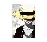 FUKITT Poster Anime Luffy une pièce sur toile - Art mural - Peinture pour salon et chambre à coucher - Style sans cadre - 60 x 90 cm