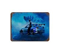 FUKITT Poster de style Paul Walker (1) panneau en métal vintage pour pub, club, café, bar, décoration murale rétro 30 x 40 cm