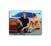FUKITT Poster de style Paul Walker (2) en métal vintage pour pub, club, café, bar, décoration murale rétro 30 x 40 cm